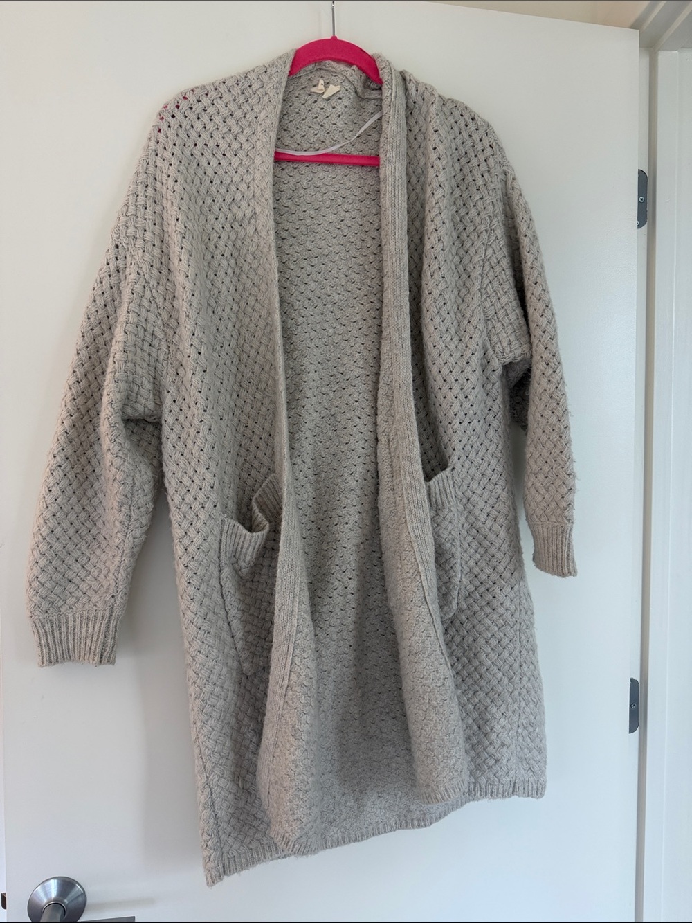 Anthropologie Open-Front Cardigan in Light Gray